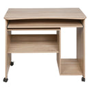 Scrivania con Ripiano Estraibile 93x48x76 cm con Ruote in MDF Quercia      