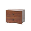 Comodino 2 cassetti 52x36x43H cm noce antico