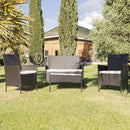 Set Salotto da Giardino 4 Posti Effetto Rattan Antracite Rodi      