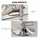 Sgabello da Bar Regolabile 61x50x93-113 cm Seduta Extra Large Girevole in Similpelle PU Grigio      