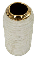 Vaso Lima Ø12,5x25 cm in Ceramica Grigio e Oro      
