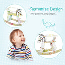 Cavallo a Dondolo per Bambini 68x26,5x48 cm in Legno Bianco