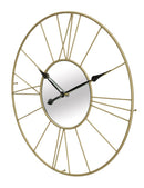 Orologio/Specchio Glam Stick Ø80x6 cm in Ferro Oro e Nero