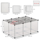 Recinto per Criceti e Conigli Modulabile 105x70x45 cm in Resina e Acciaio Nero