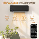 Riscaldatore Elettrico da Parete 56x18,5x11,7 cm a 3 Modalità con Timer 12h in PP e PA Nero      