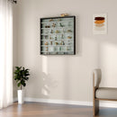 Bacheca Vetrina a Muro con 6 Ripiani Regolabili 80x9.5x83 cm in Legno Bianco e Nero      