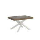 Tavolo Allungabile 140-244x90x77 cm Volantis Tortora Telaio Bianco 