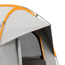 Tenda per Auto Impermeabile a 3 Porte in Poliestere 239x210x210 cm PE e Fibra di Vetro Grigio e Arancione