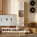 Mobile Multimediale Slim 27x30x132 cm a 5 Ripiani con Ripiani Regolabili Bianco      