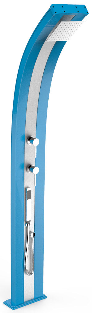 sconto Doccia da Esterno Giardino Miscelatore e Doccetta Mobile Arkema Dada Fascia Inox Blu