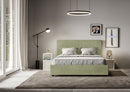 Letto 1 Piazza E Mezzo Imbottito in Microfibra Mika Tè Verde Varie Misure