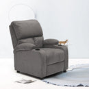 Poltrona Relax Reclinabile Manuale 100x76x94 cmin Microfibra Grigio