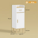 Mobile da Bagno 32,5x29,5x91 cm Stretto con Mensola Regolabile in Legno Bianco      