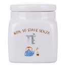 Barattolo Te 9,5x9,5x12 cm in New Bone China VdE Tivoli 1996 Le Travisate Bianco