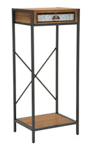 Porta Telefono Irish 50x40x121 cm in Ferro e Legno di Abete Marrone e Grigio