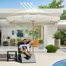 Ombrellone da Giardino e da Esterno Inclinabile 2x3 m in Poliestere UV 50+ Beige      