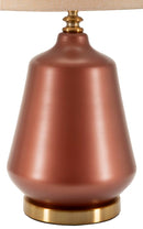 Lampada da Tavolo Rosenthal Ø35,5x65 cm in Vetro e Ferro e Tessuto Marrone e Oro      