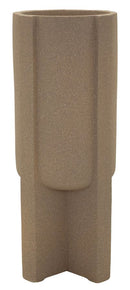 Porta Vaso da Esterno Moai Ø42x101 cm in Resina Marrone      