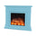 Camino Elettrico da Pavimento 109x102x21,5 cm Effetto Fiamma 1500W Sined Lipari Turchese