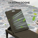 Set 2 Lettini Prendisole con Schienale Regolabile Effetto Rattan a Doghe Nero   