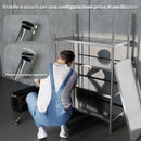 Scaffale da Cucina a 5 Livelli Regolabili 91x40x139 cm in Acciaio Inox Argento   