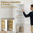 Libreria 40x35x180 cm Scaffalatura Moderna 5 Ripiani in MDF Bianco      