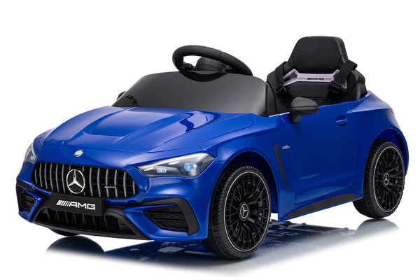 Macchina Elettrica per Bambini 12V Licenza Ufficiale Mercedes CLE53 Sedile in Pelle Blu acquista