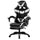 Sedia da Gaming Ergonomica con Poggiapiedi e Cuscini in PVC Bianco e Nero