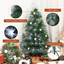 Albero di Natale Artificiale 150 cm 180 Rami con Luce LED Fibre Ottiche  Pino Verde
