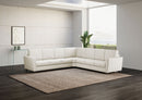 Divano Angolare 7 Posti 288x288x85 cm Yasel in Tessuto Latte