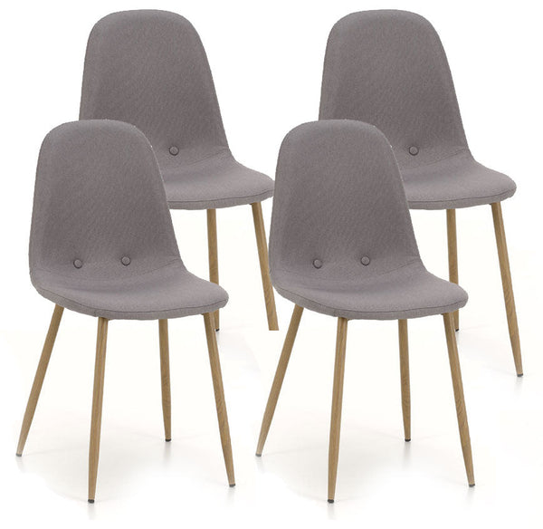 Set 4 Sedie 43,5x41,5x87,5 cm in Tessuto Grigio Chiaro acquista