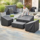 Set 4 Coperture per Mobili da Giardino 4 Pezzi Impermeabili in Tessuto Oxford 420D Nero      