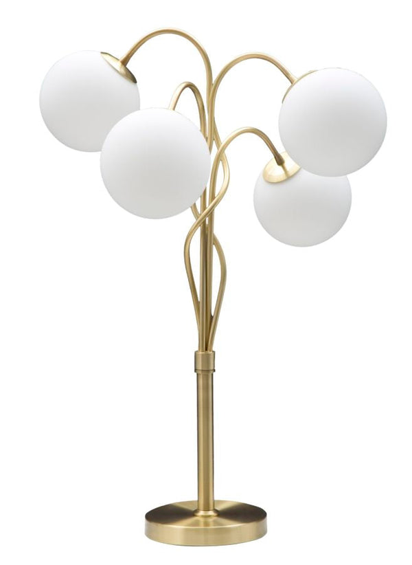 prezzo Lampada da Tavolo Glamy 4 Light Ø53x74 cm in Ferro e Vetro Bianco e Oro