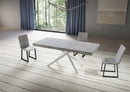 Tavolo Allungabile 180-284x90x74 cm Niket Cemento Gambe Bianche