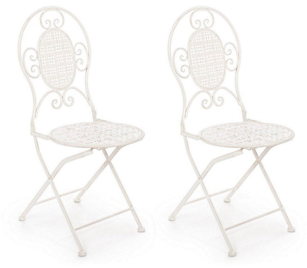 online Set 2 Sedie Pieghevole 40x40x94 cm Emily in Acciaio