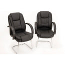 Coppia di Sedie Poltroncine Visitatore in Similpelle da Ufficio Bozzini Smoke Nero