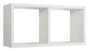 Mensola Rettangolare 2 Scomparti da Parete 70x30x23,7 cm in Fibra di Legno Morgana Maxi Rovere Sbiancato