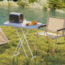 Tavolino da Giardino Pieghevole 76x50x74 cm ad Altezza Regolabile in Metallo e HDPE Grigio Scuro      
