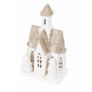 Casetta porta Candela Tealight 11x6,8x17 cm in Stoneware con Led