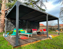 Pergola da Giardino 3,6x6 m in Alluminio con Tende Laterali Grigio Antracite