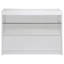Bancone Espositore C1200 120x60x90 cm per Negozio con Vetrina e Ripiani Bianco Brillante 