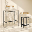 Set da Pranzo 3 Pezzi con Tavolo da Cucina e 2 Sgabelli Bar in Legno e Acciaio color Legno e Nero    