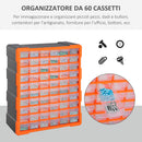 Cassettiera Box per Accessori Minuteria Arancione 38x16x47.5 cm 