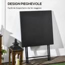 Tavolino da Esterni Pieghevole con Piedini Antiscivolo 60x60x71 cm in Acciaio Nero