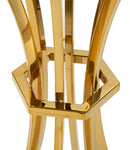Tavolo Bar Shanty Ø108x60 cm in Ferro e Vetro Oro e Nero      