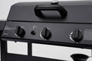 Barbecue a Gas 3 Bruciatori 109,5x51x98,7h cm Accensione Piezoelettrica in Acciaio Louis Nero