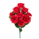 Set 3 Bouquet Artificiale con 9 Rose Altezza 43,5 cm Rosso