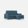 Divano 2 Posti con Pouf 168x145x85 cm Sakar in Tessuto Avio
