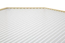 Tavolino Soggiorno New Glass Coppia 50x46x100 cm - 40x37x80 cm in Ferro e Vetro Oro      