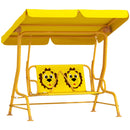 Dondolo per Bambini da Giardino a 2 Posti 112x75x120 cm con Cinture di Sicurezza Giallo   